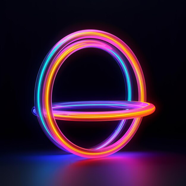 hyper realistic neon colored shape minimalism 8k