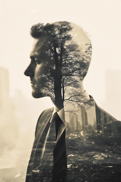 Hyper Realistic Photo double exposure