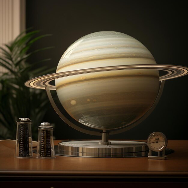 Photo hyper realistic saturn pluton