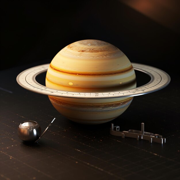 Photo hyper realistic saturn pluton