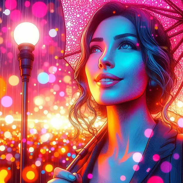 Hyper realistic vector art 35 mm Pink colored colorful abstract circled light Bokeh Backdrop