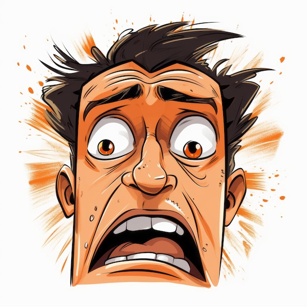 Photo hyperdetailed cartoon man with angry eyes