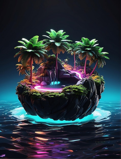 Photo hyperdetailed distopian future tropical island overtaken by nature detailed cinematic composition cgi