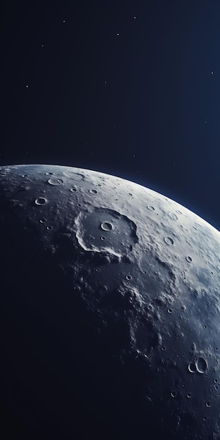 Photo hyperdetailed vray tracing realistic moon surface rendering