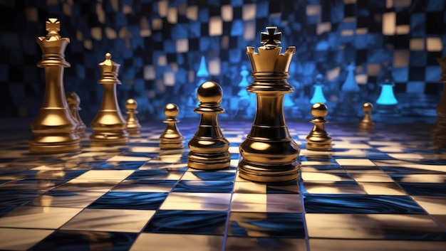 A-modern-holographic-chess-king-inside-a-3d-fx-bla by ImajTitan on