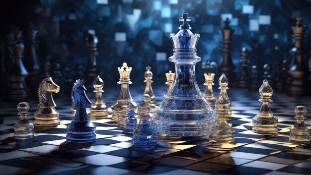 A-modern-holographic-chess-king-inside-a-3d-fx-bla by ImajTitan on