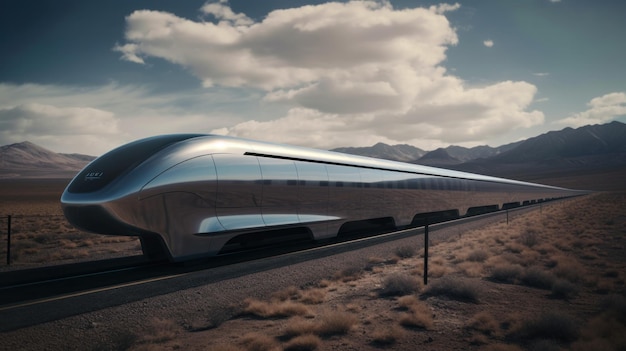 A hyperloop transporting passengers at supersonic AI generated illustration