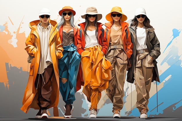 a hyperpopinspired street fashion illustration AI generated