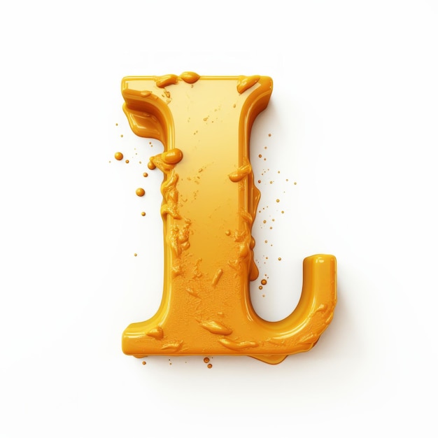 Hyperrealistic 3d Illustration Of 'h' On White Background