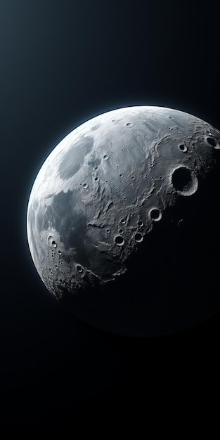 Photo hyperrealistic 3d moon texture rendered in cinema4d