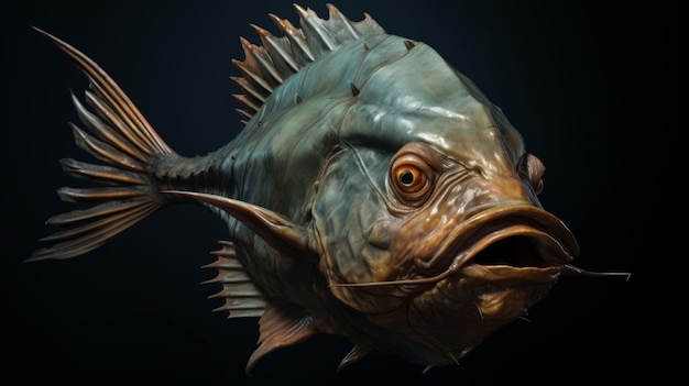 Photo hyperrealistic 3d rendering of a fish in cryengine style