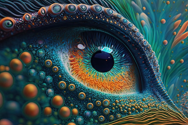 Hyperrealistic abstract closeup renaissance psychedelic