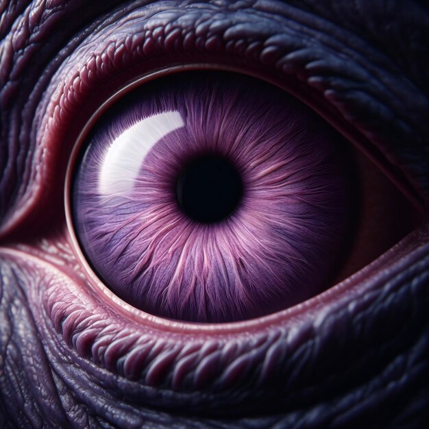 HyperRealistic Alien Eye Bold Color