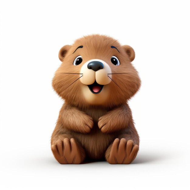 Foto hyperrealistico beaver di cartoni animati in oshare kei style render 3d