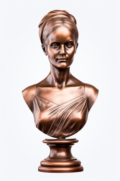 Foto busto di donna in rame iperrealistico in stile italiano antico