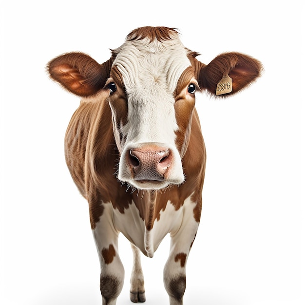 HyperRealistic Cow on White Background