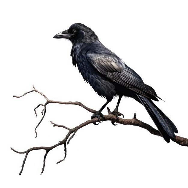 Hyperrealistic Crow Clip Art Black and White Crow Simple