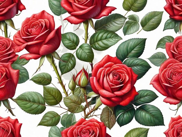 Гиперреалистичная капля росы красный цветок розы
