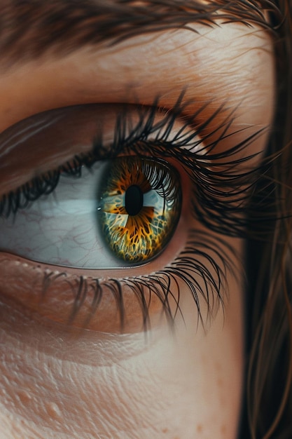 A hyperrealistic digital painting of a womans eye