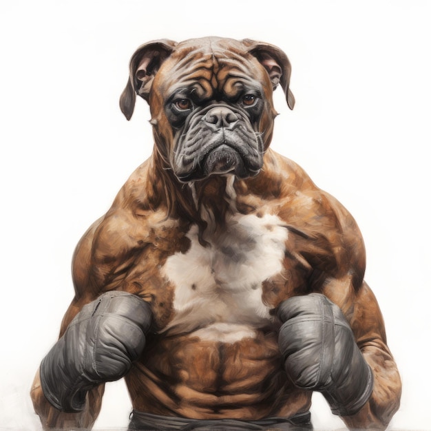 Hyperrealistic Fantasy Wscf Boxing Boxer Dog Canvas Art