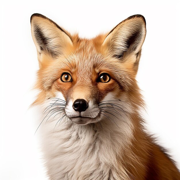 HyperRealistic Fox on White Background