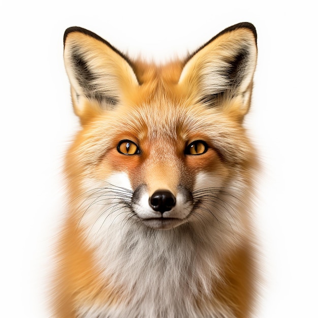 HyperRealistic Fox on White Background