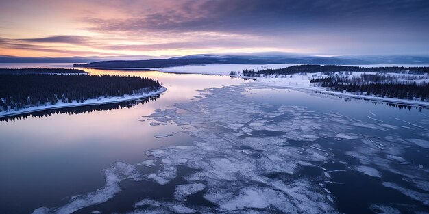 Фото Гиперреалистическая замороженная красота hdr ландшафтная фотография озера