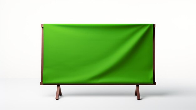 Hyperrealistic Green Screen Cloth Background Mockup For Website And Urban Signage