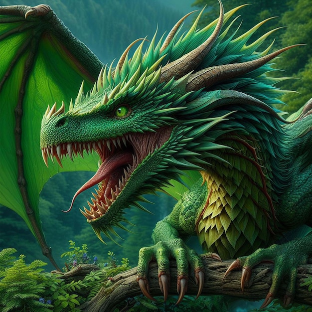 HyperRealistic Illustrations Beautiful dragon