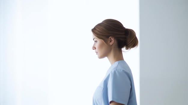hyperrealistic nurse silhouette