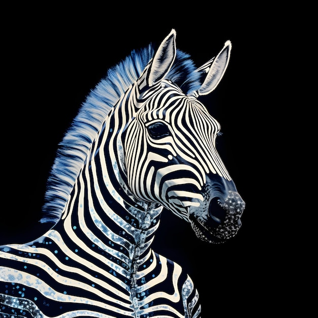 Hyperrealistic oil painting Zebra