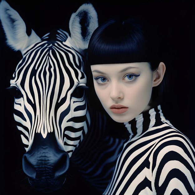 Hyperrealistic oil painting Zebra