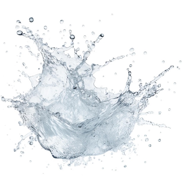 Hyperrealistic photo of water Splash isolated on background