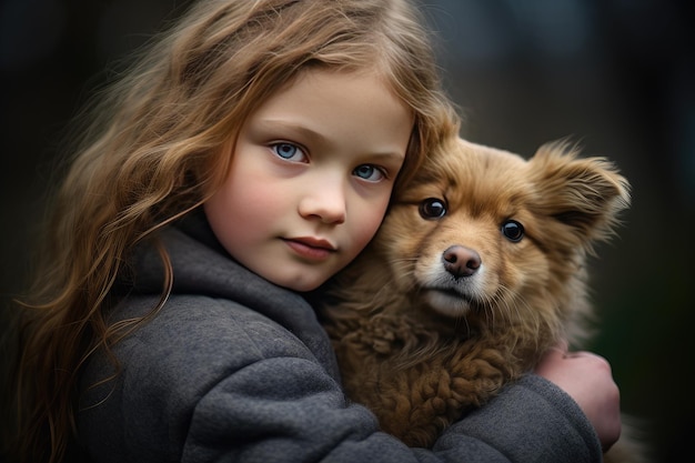 hyperrealistic of The photograph captures the essence of child and friend ai generated