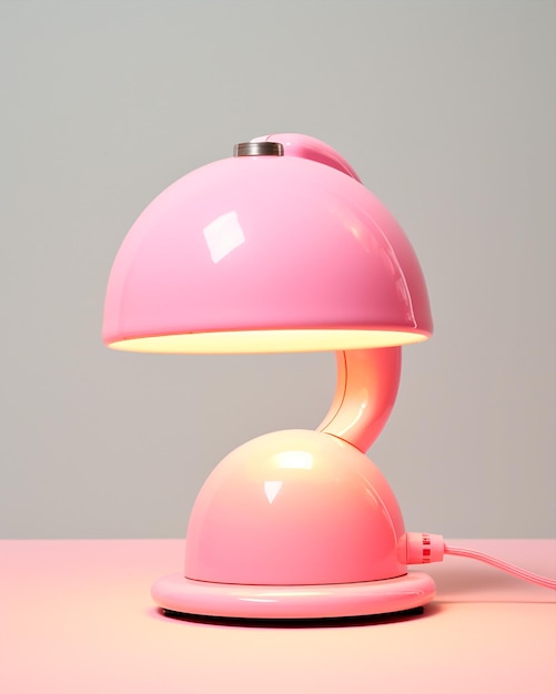 Hyperrealistic a pink desk lamp HD Ai generated