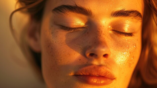 HyperRealistic Portrait of a Young Woman in Golden Sunlight