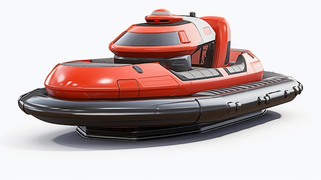 Hyperrealistic Scifi Rescue Boat With Inflatables