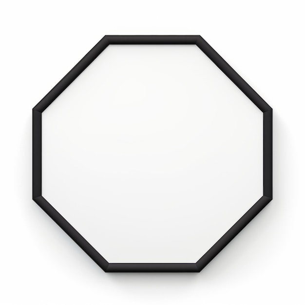 Photo hyperrealistic vector octagonal black frame illustration on white background