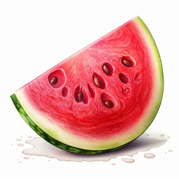 Hyperrealistic Watermelon Illustration With Droplet Felinecore Style