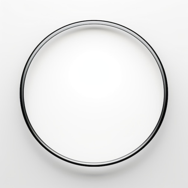 Photo hyperrealistic white circular frame on white background