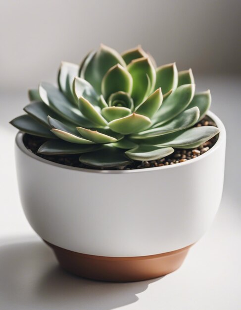 Hyperrealistisch Succulent Aesthetic Potted Perfection op Wit Tafel