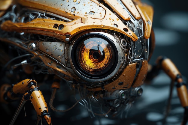 Hyperrealistisch van een bug robot android anamorphic bokeh ai gegenereerd