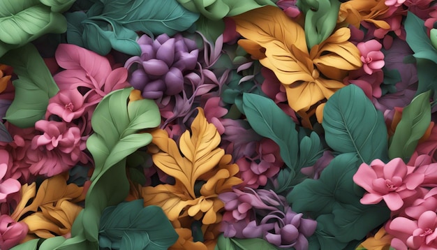 Hyperrealistische botanische patronen levendige 4K-ontwerpen op de donkerste achtergronden