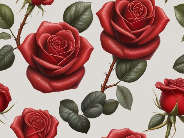 Hyperrealistische dauwdruppel rode rozenbloem