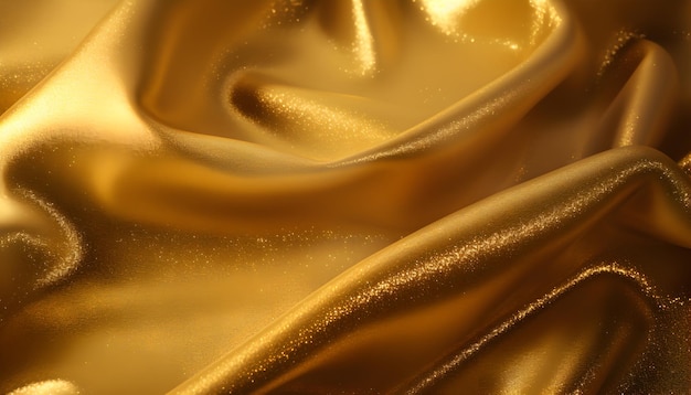 Hyperrealistische gouden doek met een opvallend samenspel van textuur en glitterelementen