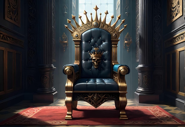 Hyperrealistische illustratie stijl troon achtergrond 3d render