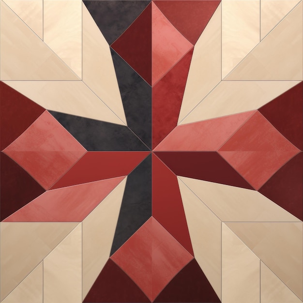 Foto hyperspace noir coral tile mosaic grafische printgebaseerde symmetrie in beige en maroon