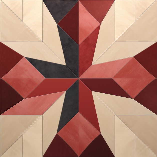 Foto hiperspace noir coral tile mosaic graphic print based symmetry in beige and maroon