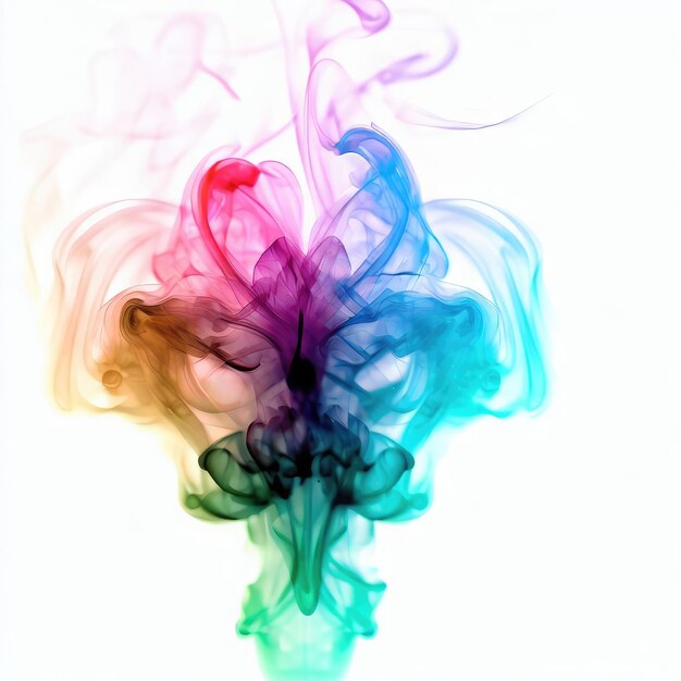 Photo hypnotic colorful smoke trails generative ai