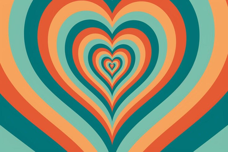 Photo hypnotic tunnel in the shape of a heart wallpaper in the style of the s perfect for cover